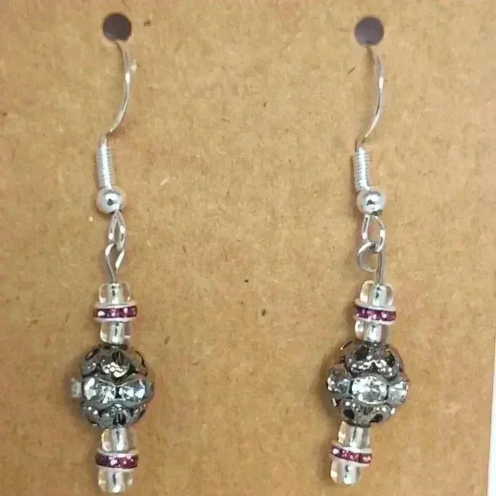 925 silver rhinestone earrings